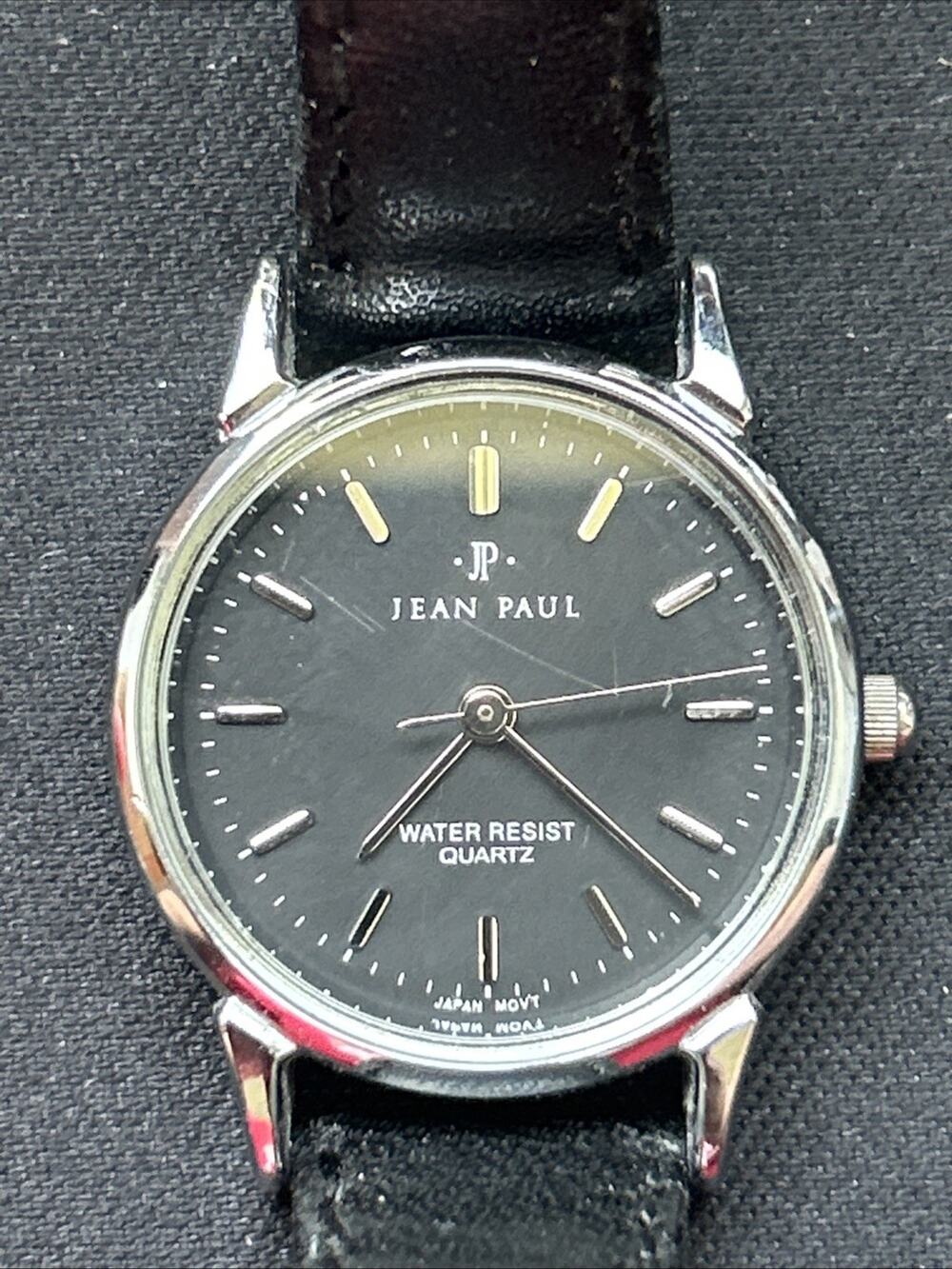 Jean Paul Silver Tone Case Black Dial And Band Women’s Quartz Watch